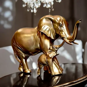 Elephant and calf statue