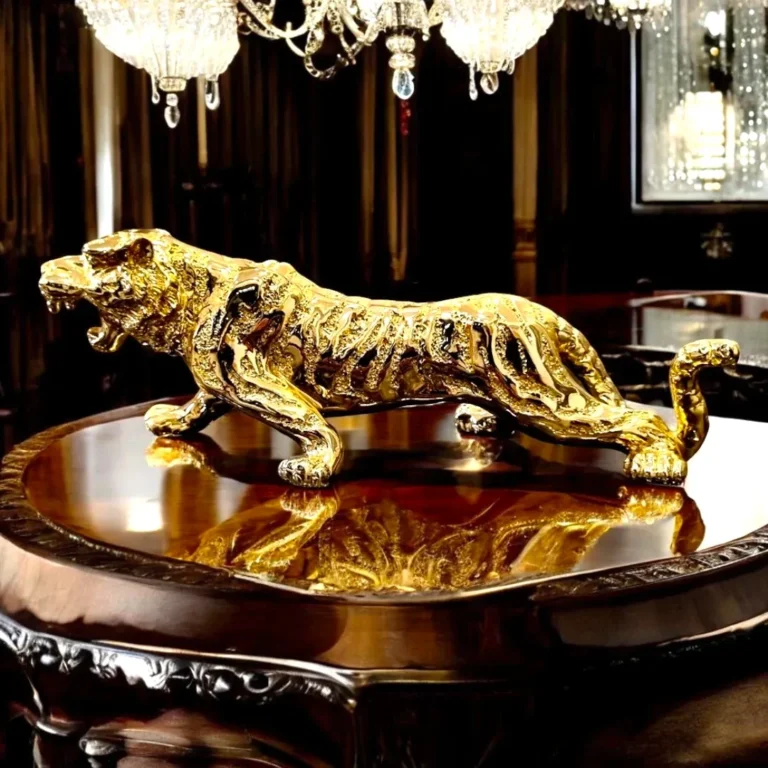 Golden Jaguar Showpiece 12 Inches_1