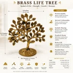 Antique Brass Tree of Life Sculpture Decorative Home and Office Showpiece