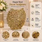 Modern Gold Metal Vase Decorative Centerpiece for Living Room and Console Table